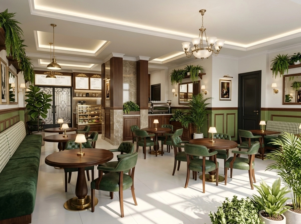 Design de interiores em estilo Classic — cafe por GenRoom AI