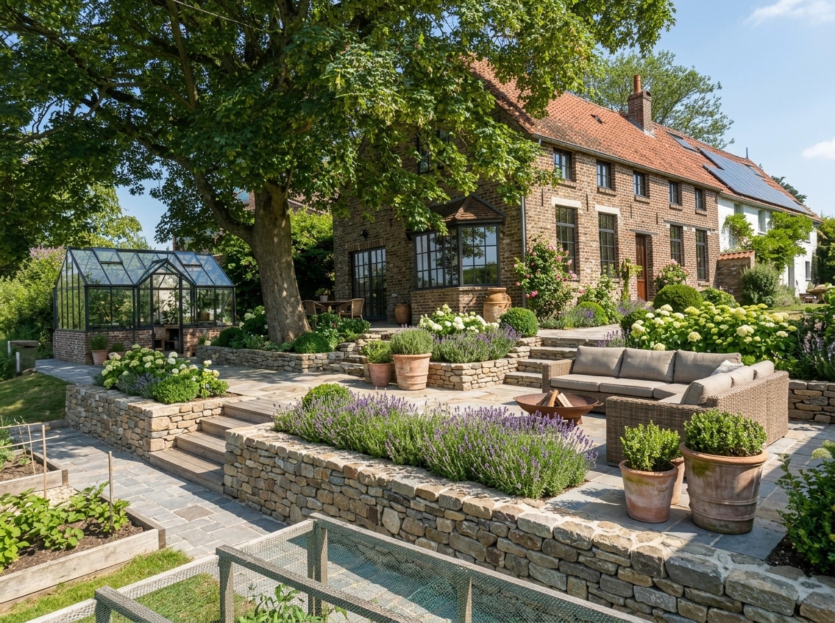 Country Rustic Garden Yard design — yard photo by GenRoom AI