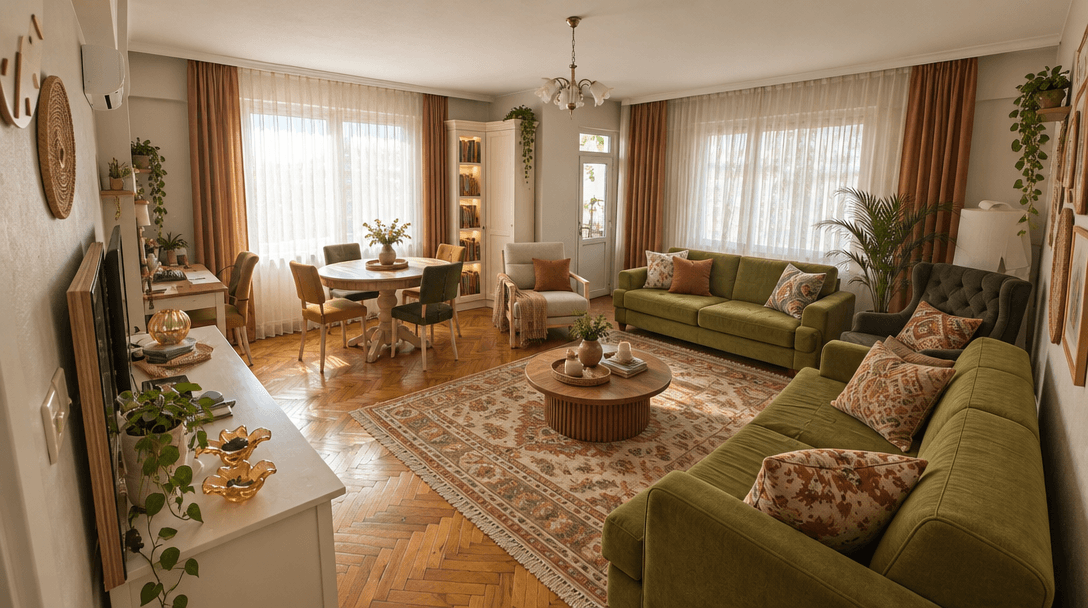 Interior design in Bohemian style — Living Room by GenRoom AI
