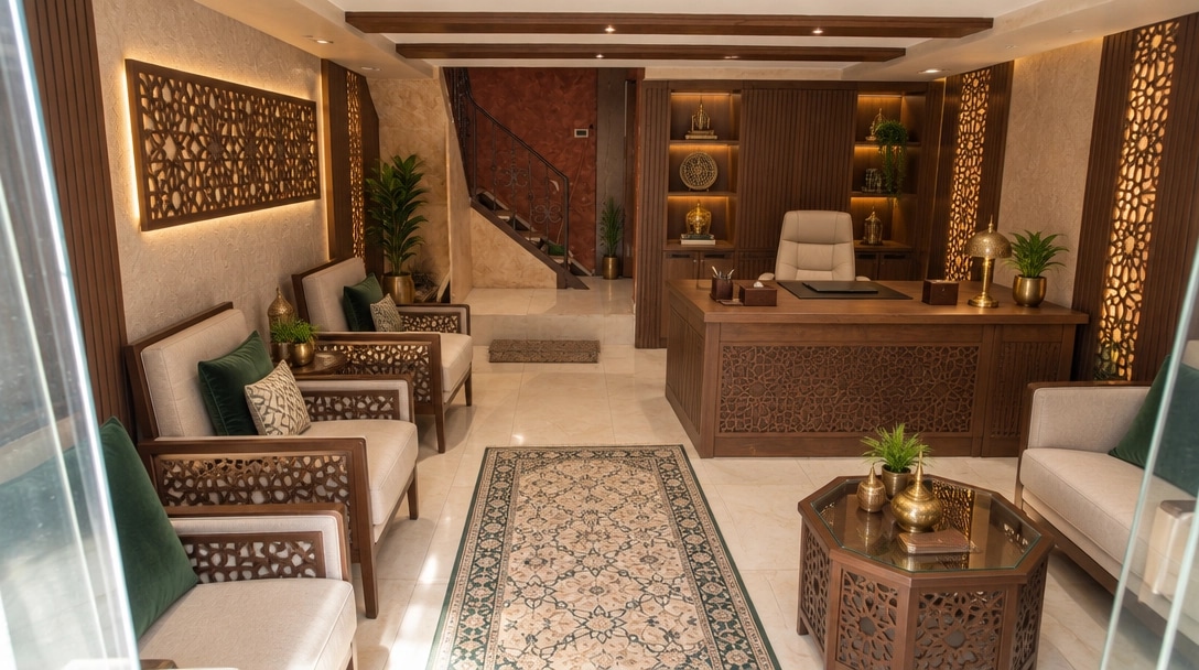 Interior design in Islamic Geometric style — Office by GenRoom AI