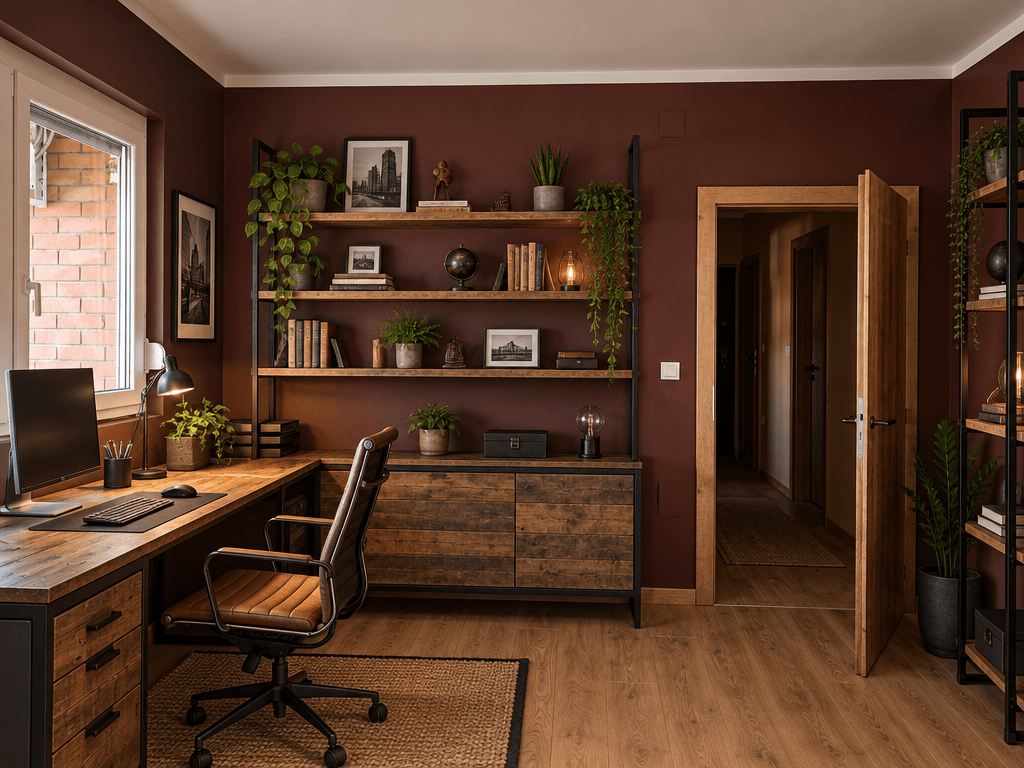 Design d'interni in stile Loft / Industrial — home_office di GenRoom AI