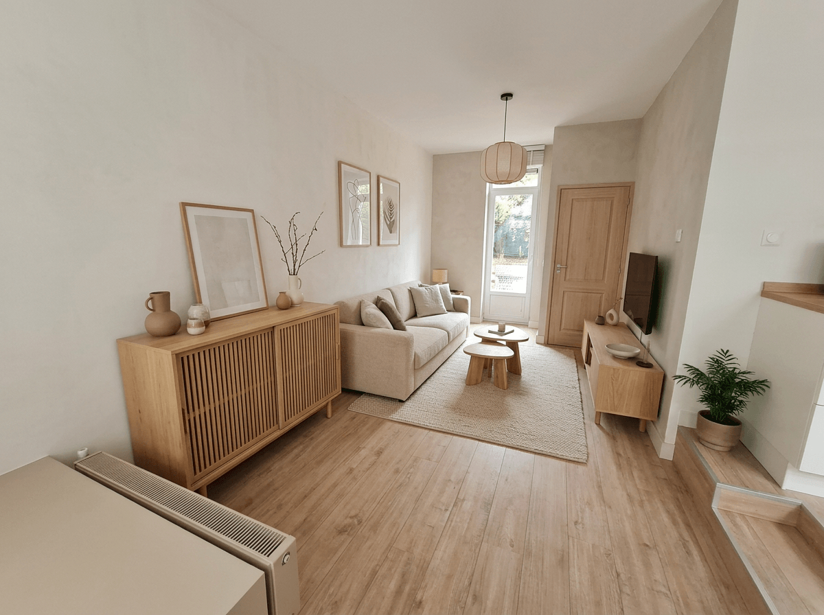 Interior design in Japandi style — Living Room by GenRoom AI