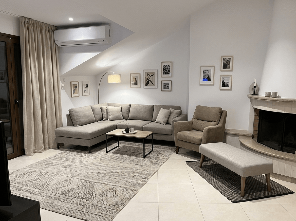 Contemporary ห้องนั่งเล่น design — interior photo by GenRoom AI