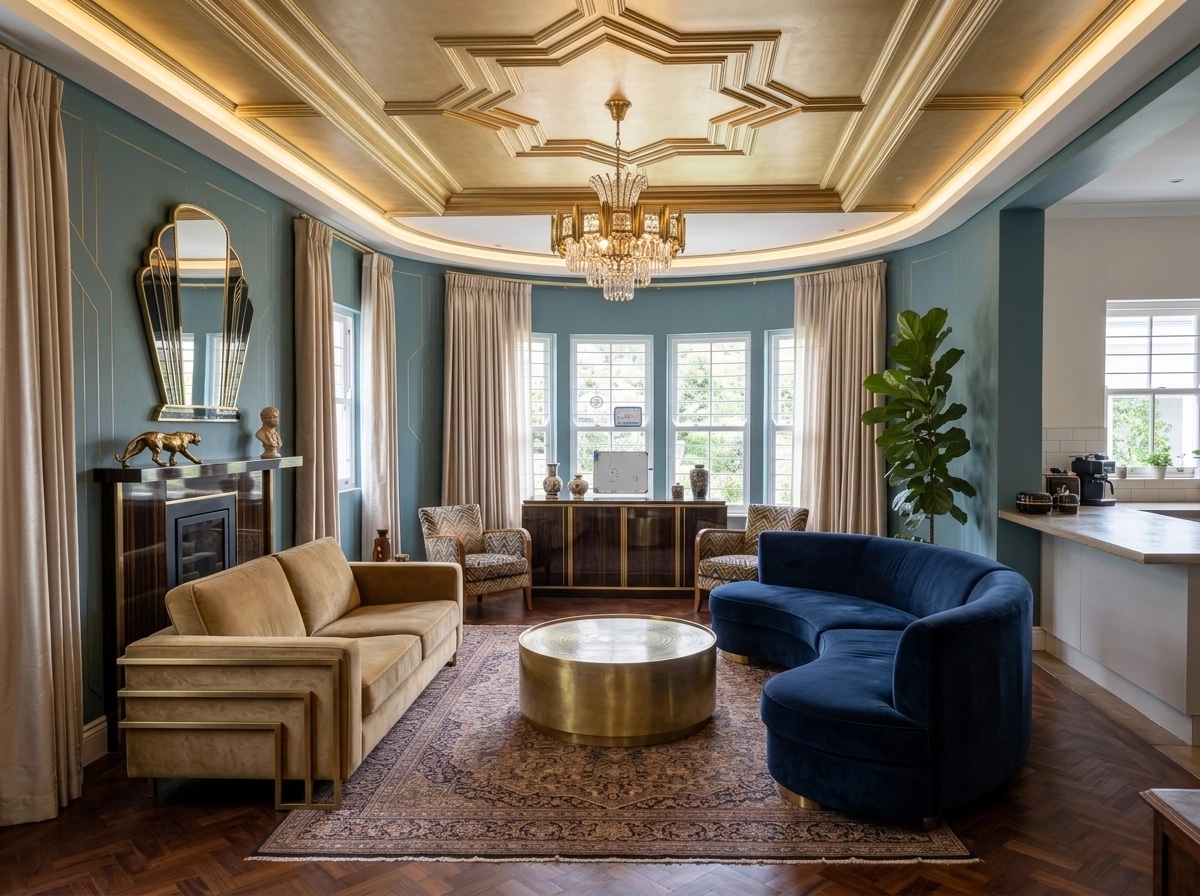 Art Deco Living Room design — interior photo by GenRoom AI