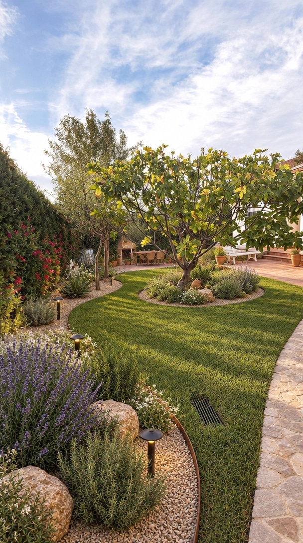Landscape design in Mediterranean Yard style — Yard by GenRoom AI