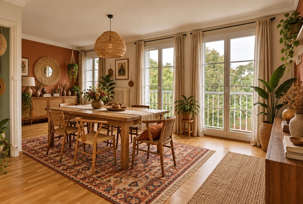 Interior design in Bohemian style — dining_room by GenRoom AI