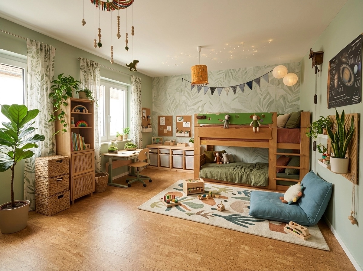 Interior design in Biophilic style — Kids Room by GenRoom AI