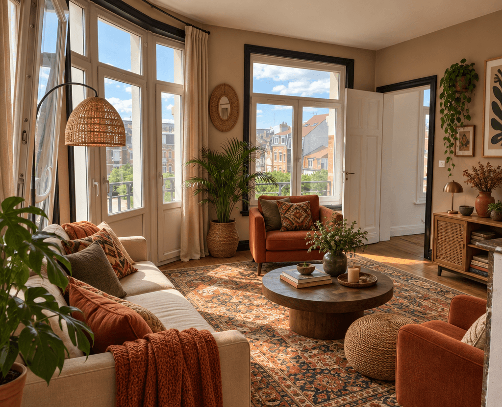 Interior design in Bohemian style — Living Room by GenRoom AI