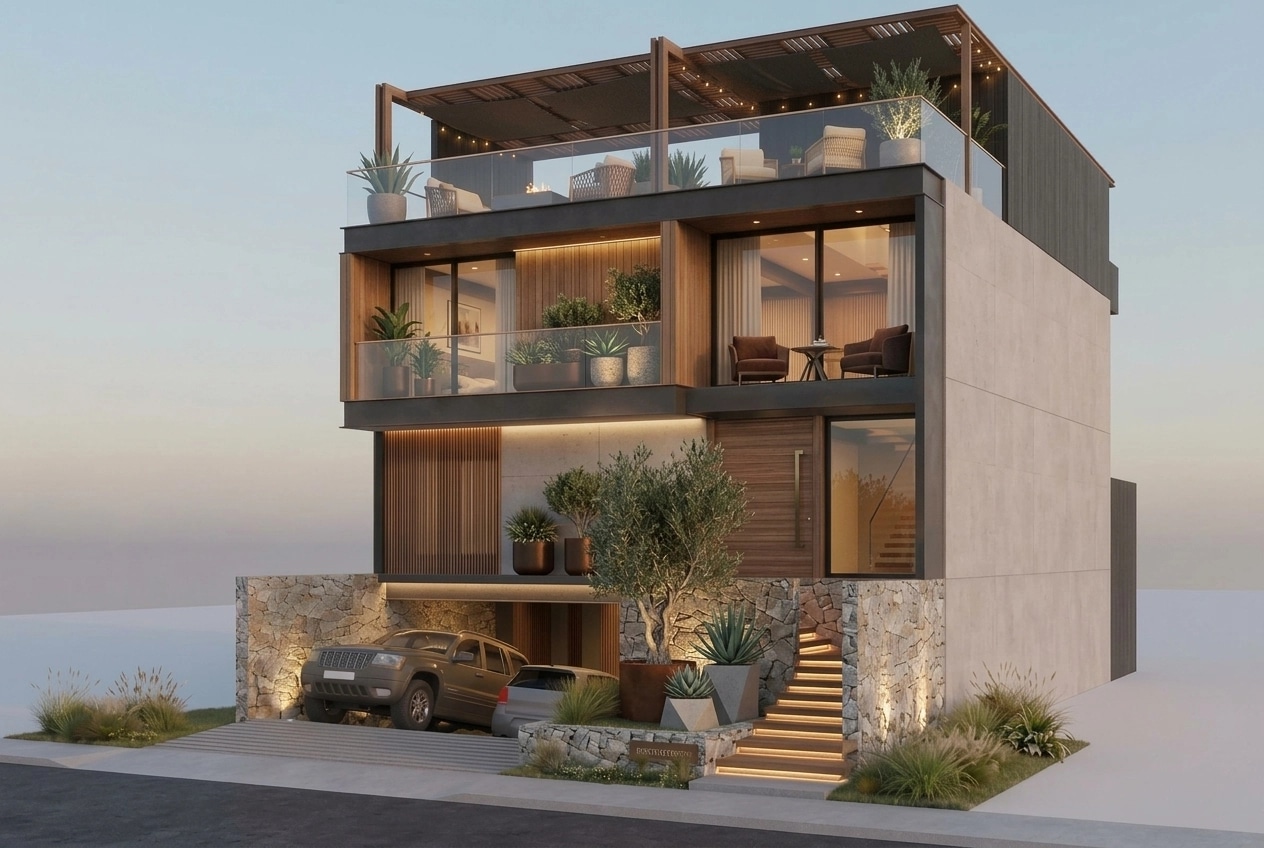 Facade design in Contemporary Facade style — Facade by GenRoom AI