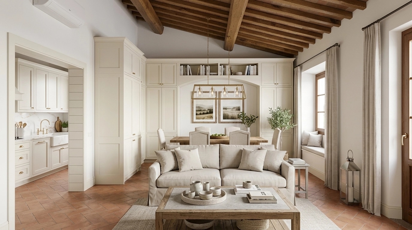 Modern Farmhouse Living Room design — interior photo by GenRoom AI