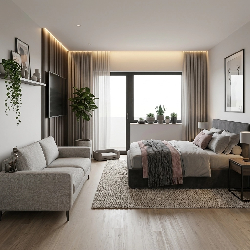 Contemporary Bedroom design — interior photo by GenRoom AI