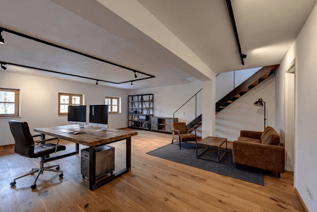 Office interior in Loft / Industrial style — photo by GenRoom AI