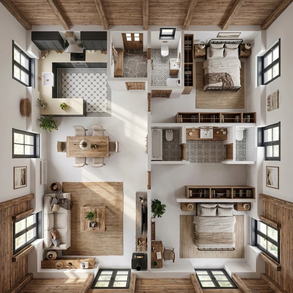Modern Farmhouse Living Room design — interior photo by GenRoom AI
