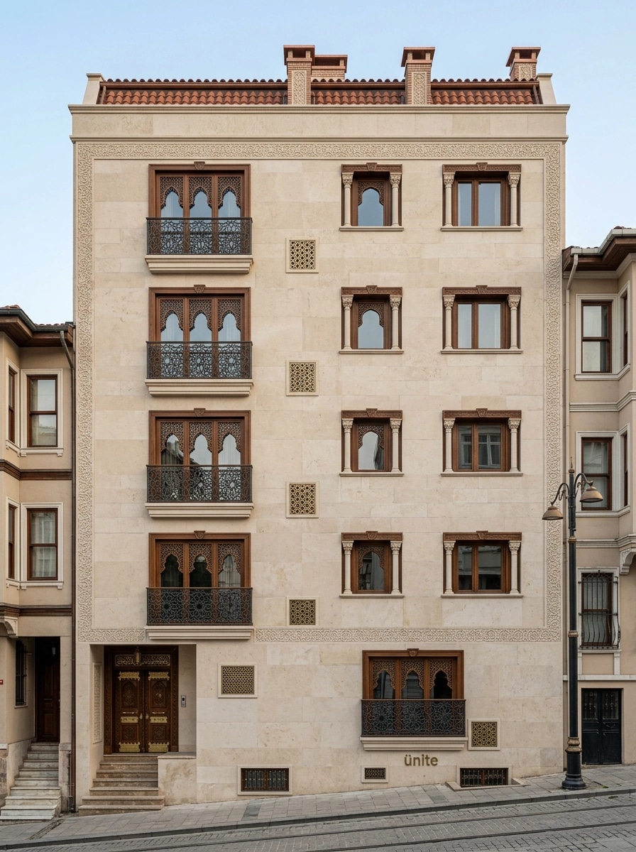 Facade design in Ottoman Facade style — photo by GenRoom AI