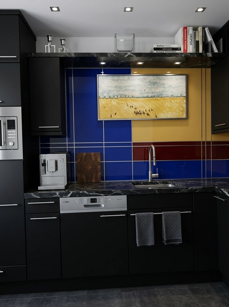 Kitchen interior in Bauhaus style — photo by GenRoom AI