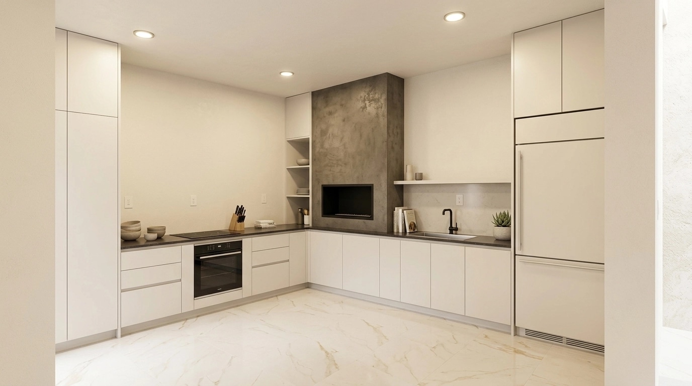 Minimalism Kitchen design — interior photo by GenRoom AI