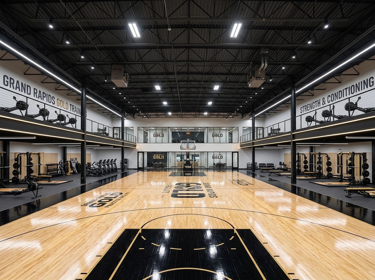 Interior design in Blacktec style — fitness by GenRoom AI