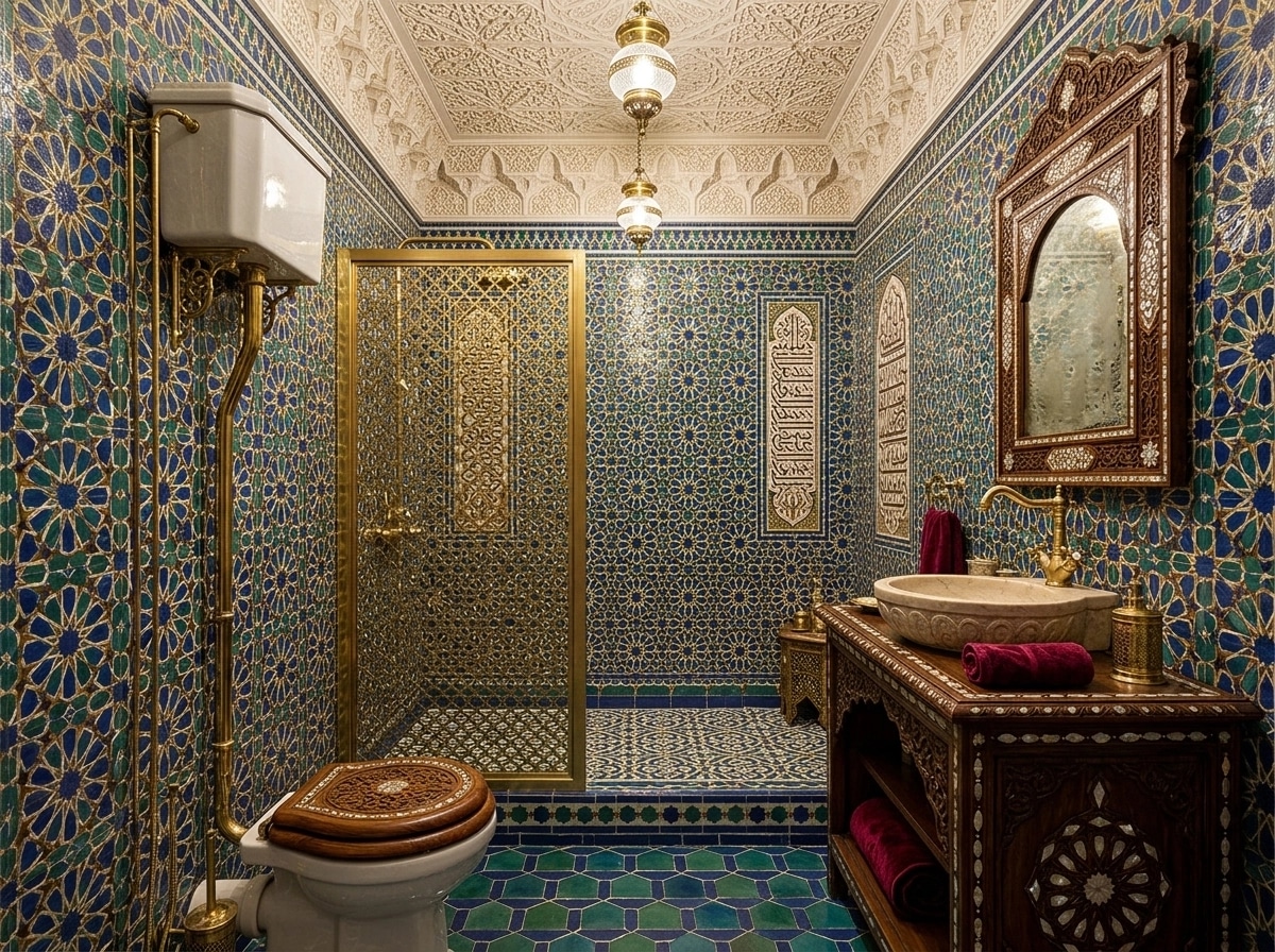 Interior design in Islamic Geometric style — Bathroom by GenRoom AI