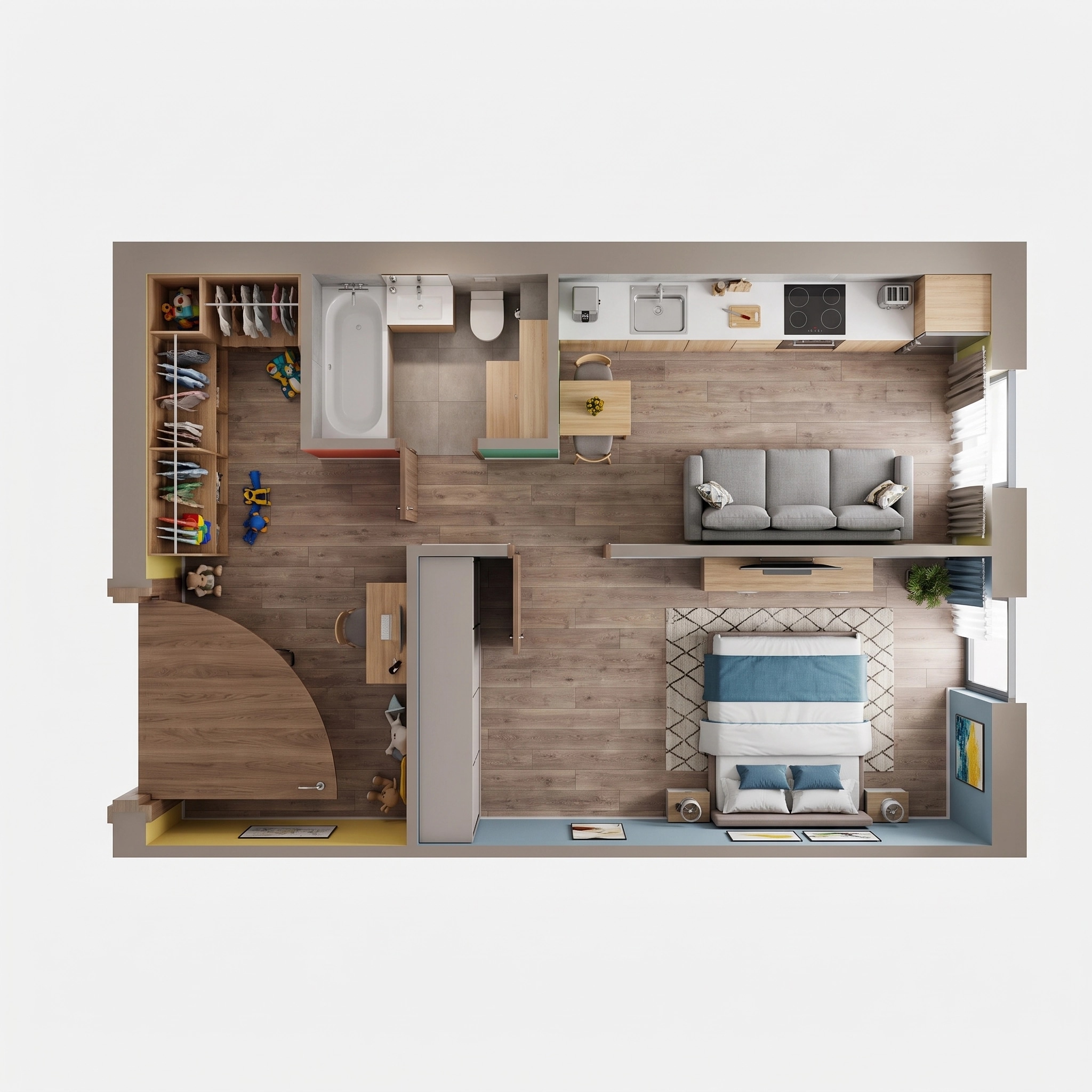 Interior design in Contemporary style — Living Room by GenRoom AI