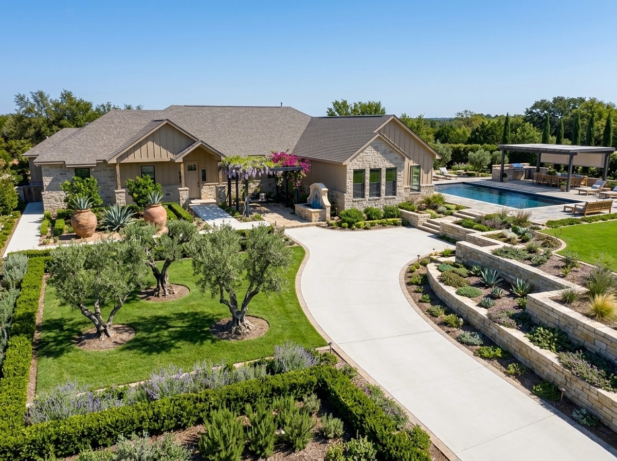 Landscape design in Mediterranean Yard style — Yard by GenRoom AI