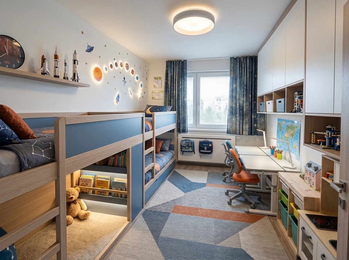 Contemporary Kids Room design — interior photo by GenRoom AI