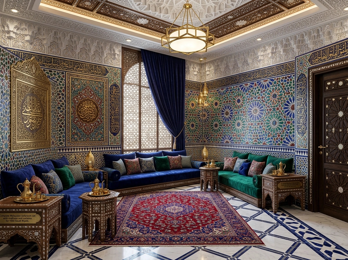 Interior design in Islamic Geometric style — Living Room by GenRoom AI