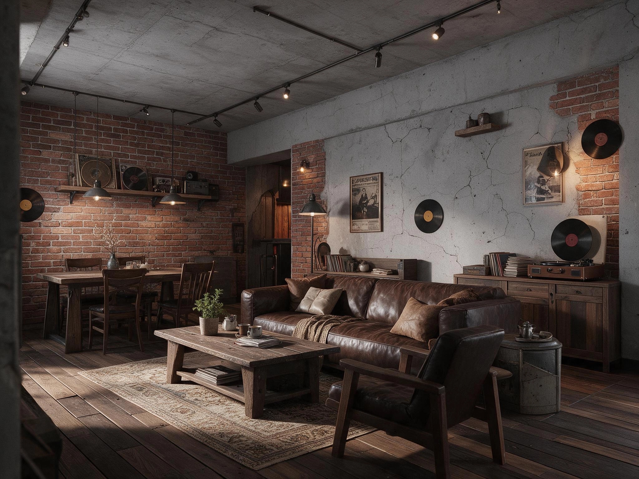 Interior design in Loft / Industrial style — terrace by GenRoom AI
