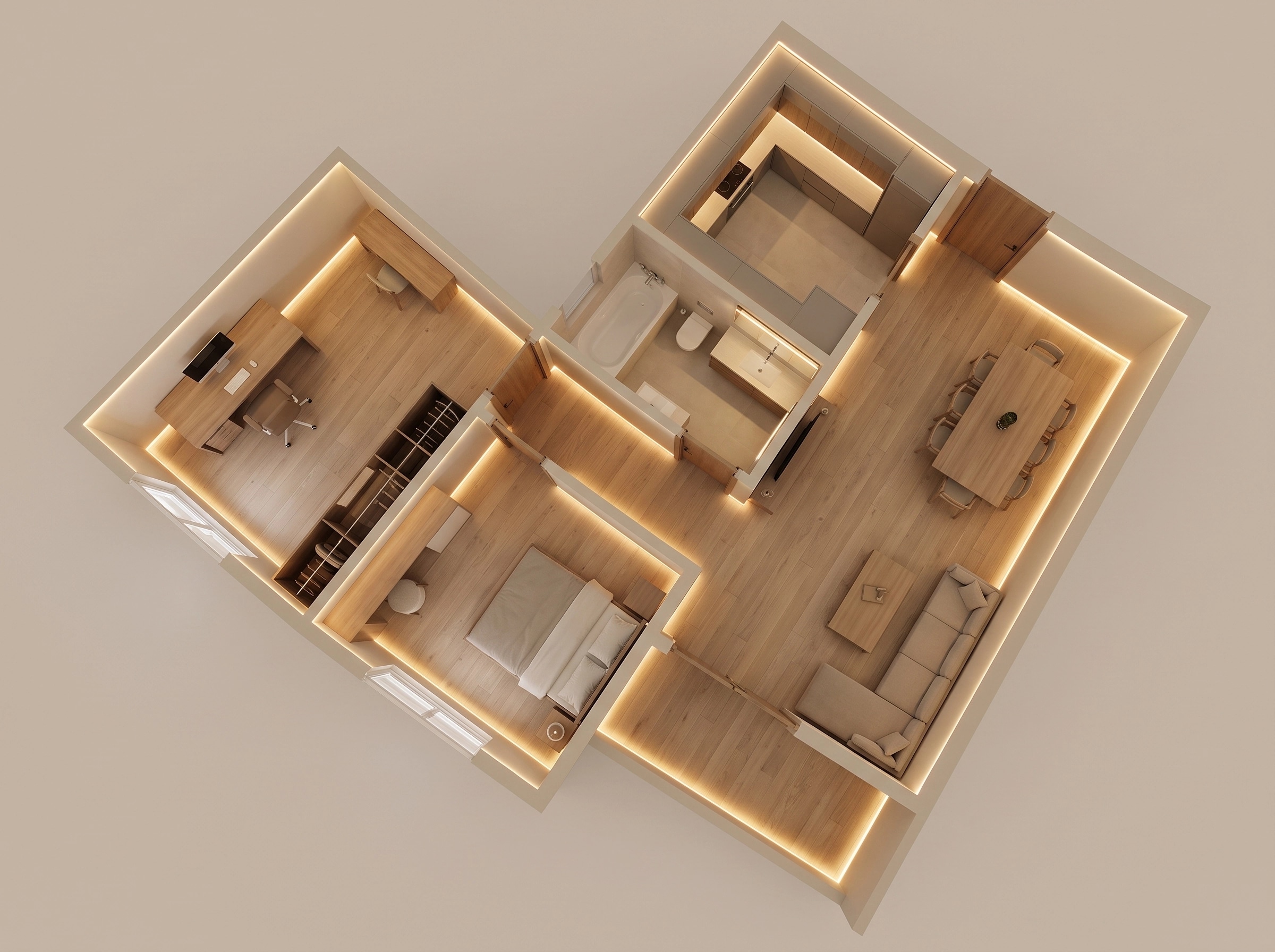 Minimalism Living Room design — interior photo by GenRoom AI
