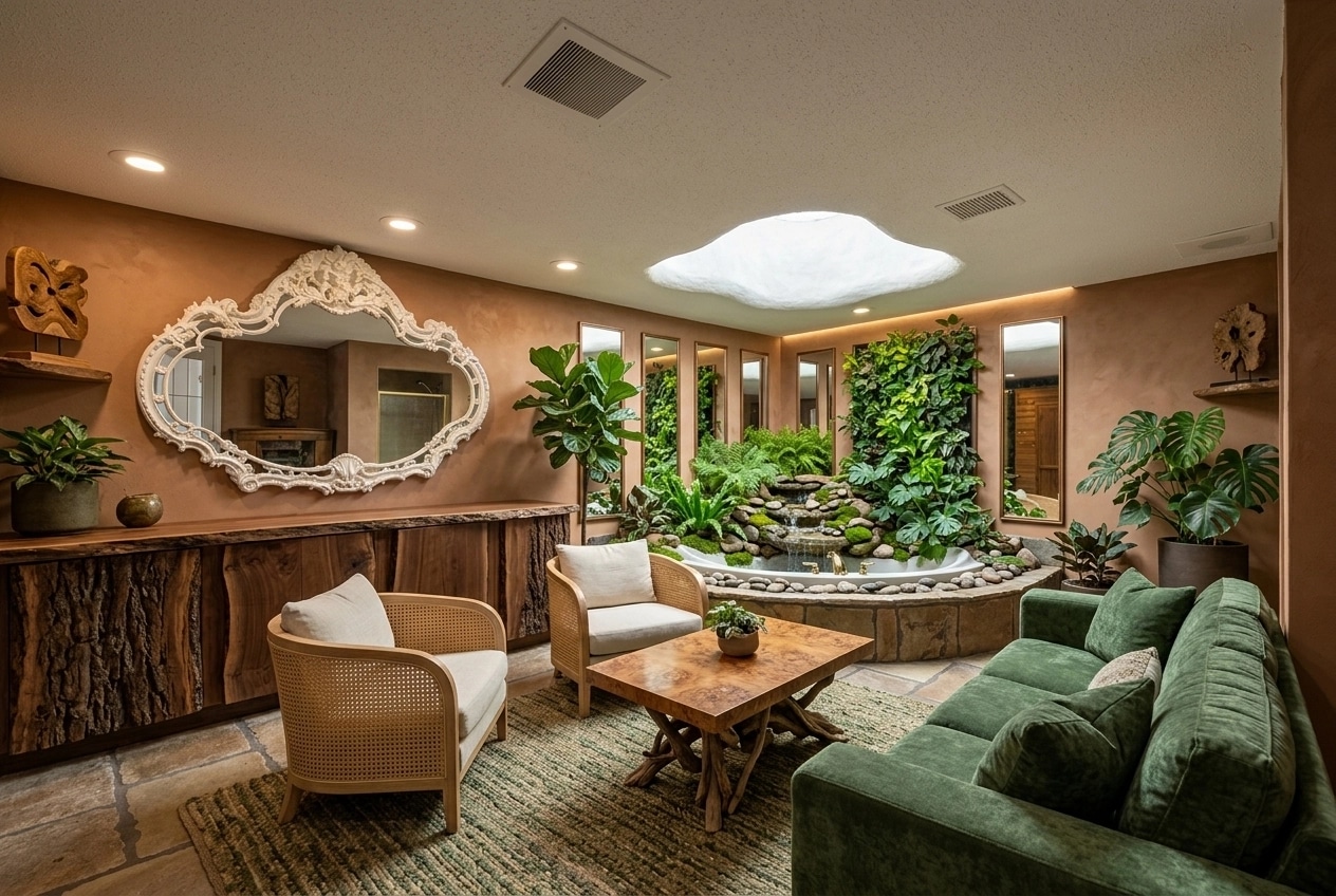 Interior design in Biophilic style — Living Room by GenRoom AI