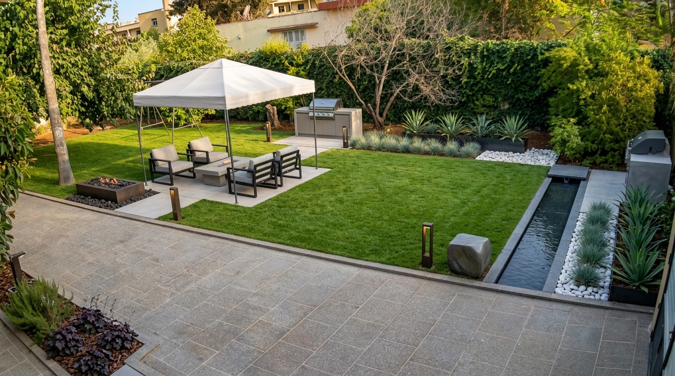 Diseño paisajístico en estilo Minimalist Yard — Jardín por GenRoom AI