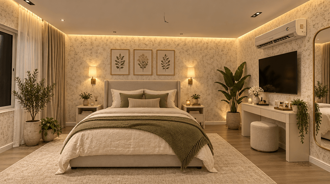 Modern Farmhouse Bedroom design — interior photo by GenRoom AI