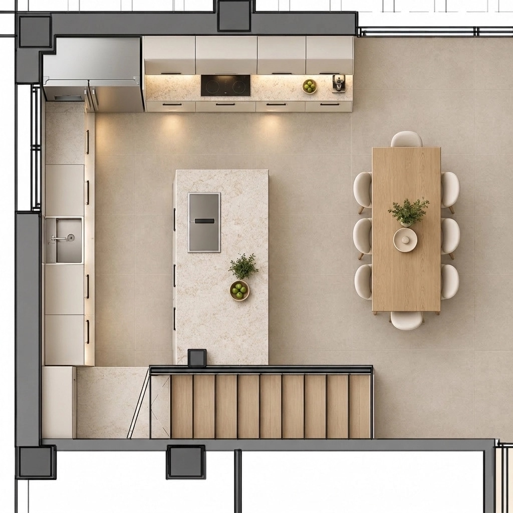 Interior design in Scandinavian style — Kitchen by GenRoom AI