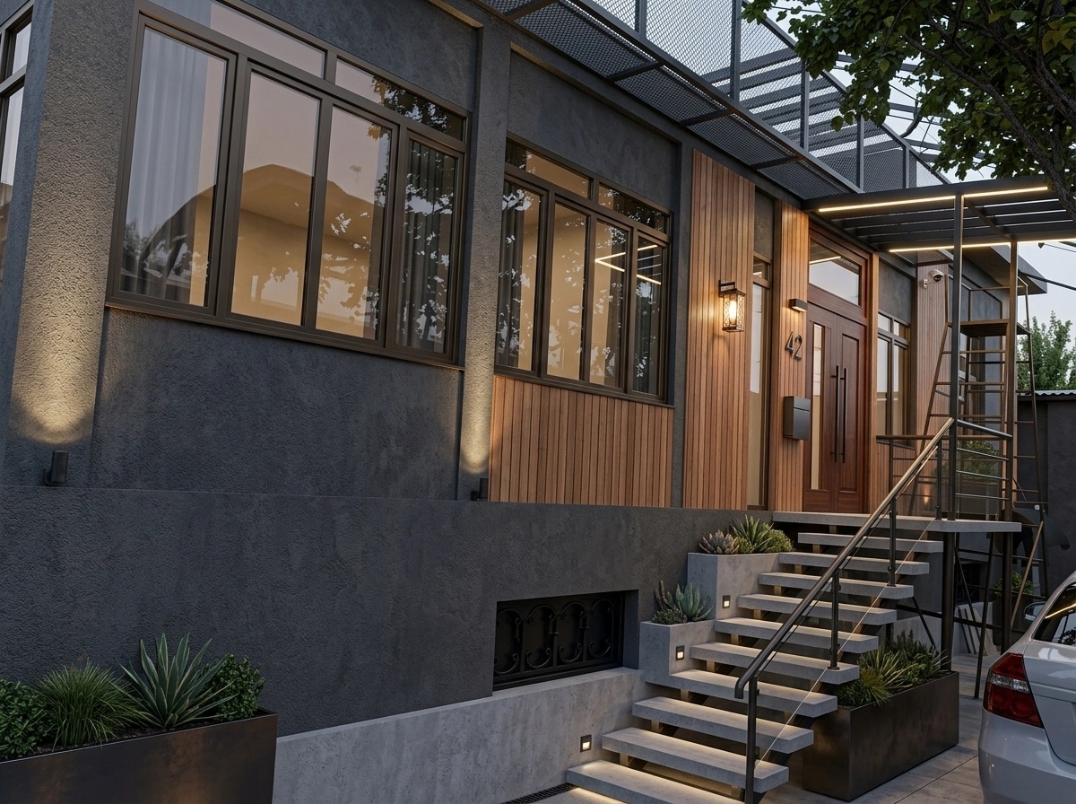 Fasad dizayni — Contemporary Facade uslubi — GenRoom AI tomonidan Fasad