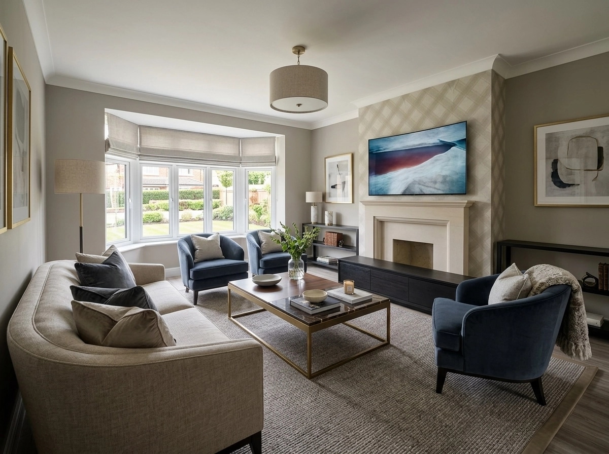Transitional Living Room design — interior photo by GenRoom AI