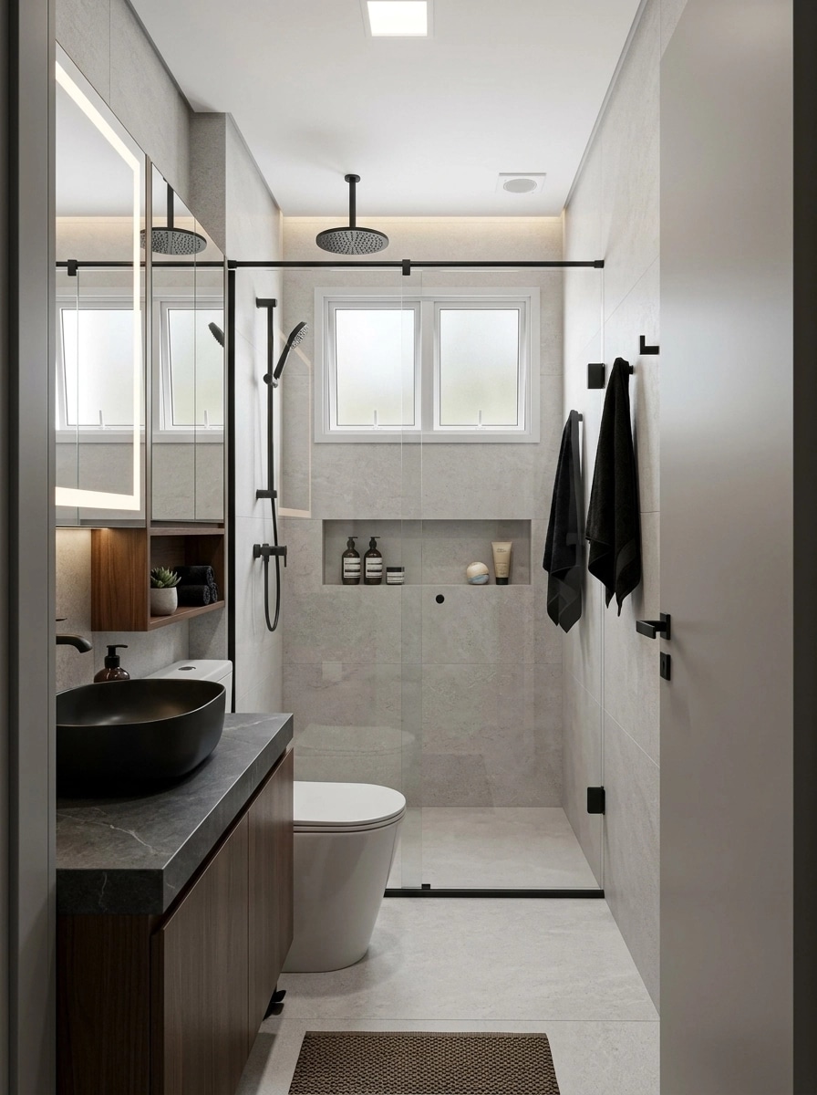 Bathroom interior in Contemporary style — photo by GenRoom AI