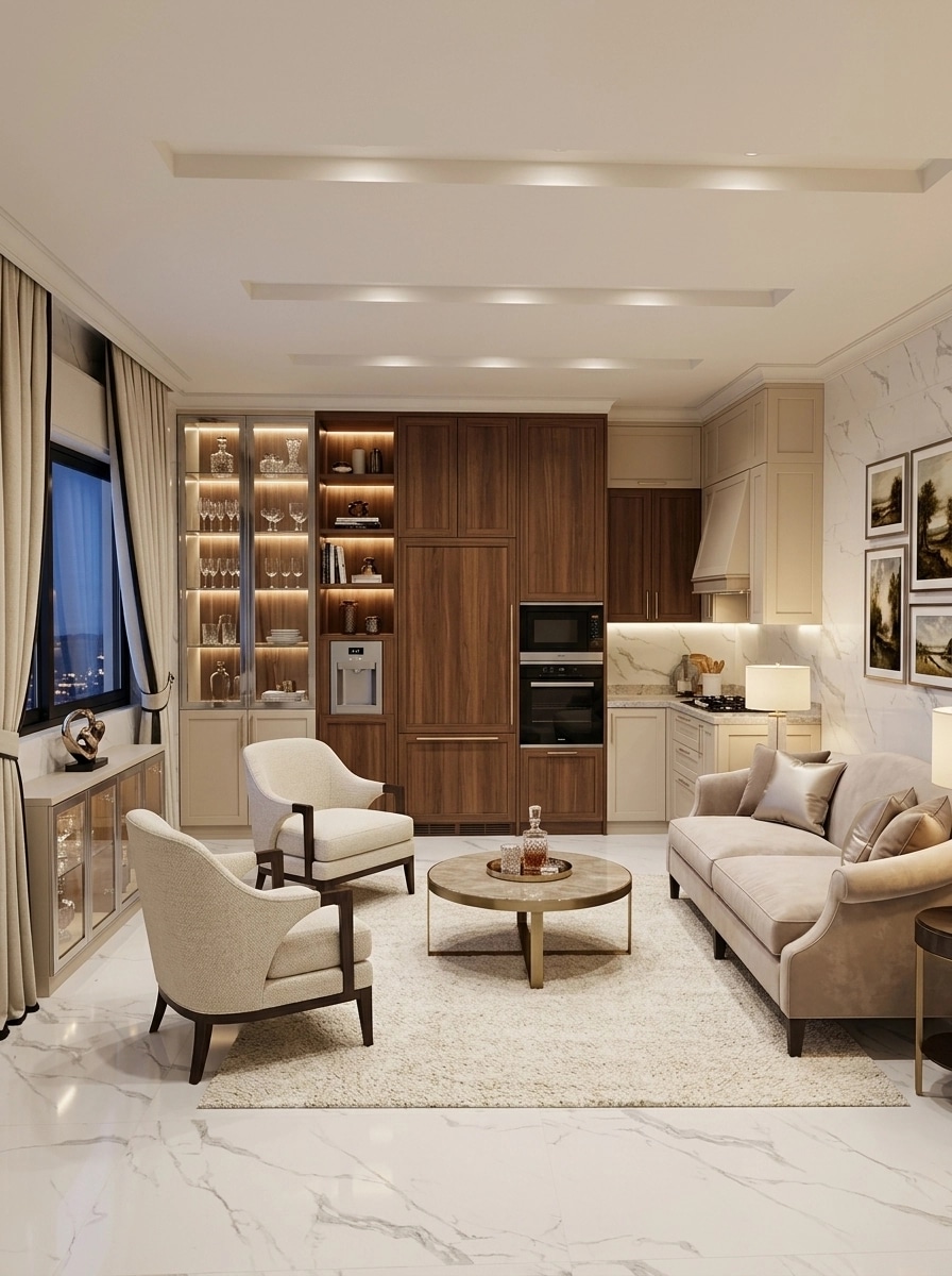 Transitional Living Room design — interior photo by GenRoom AI