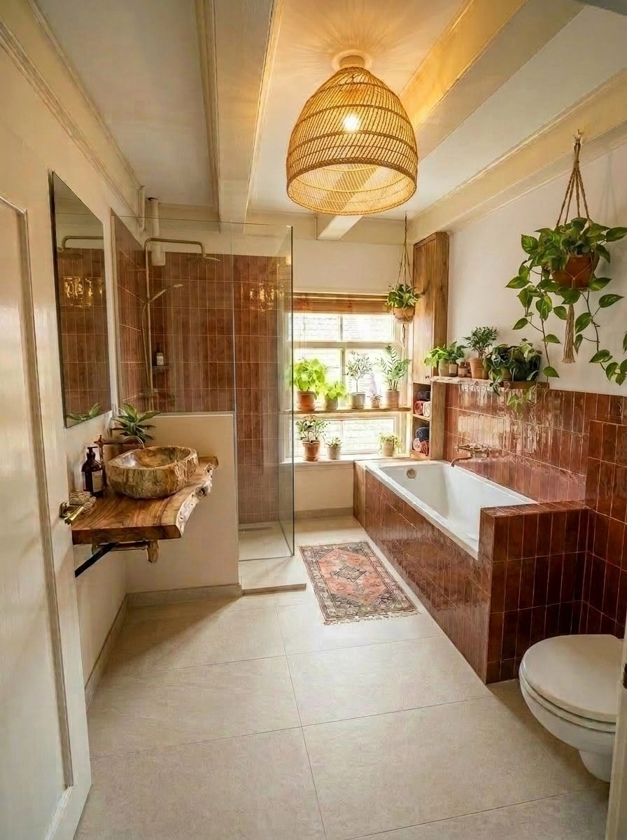 Bathroom interior in Mediterranean style — photo by GenRoom AI