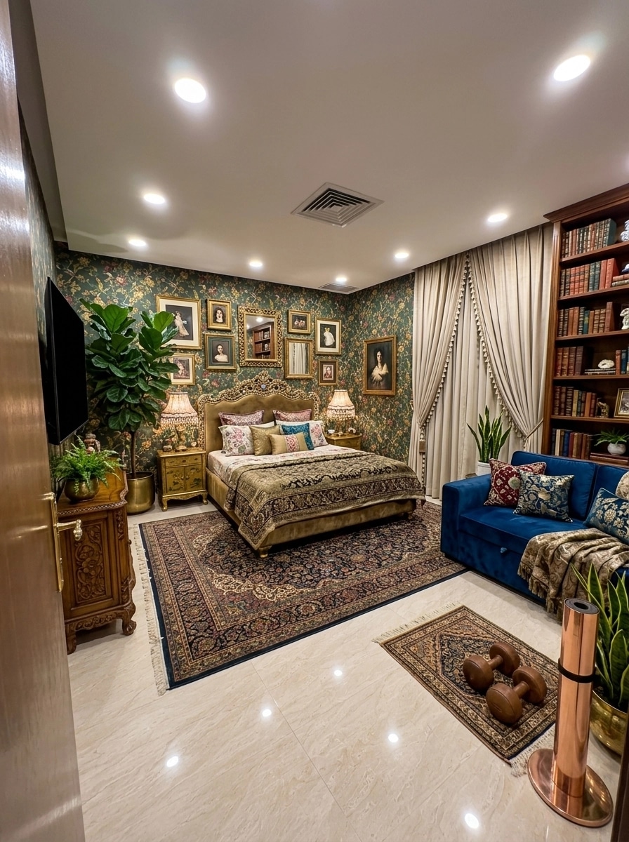 Maximalist Bedroom design — interior photo by GenRoom AI
