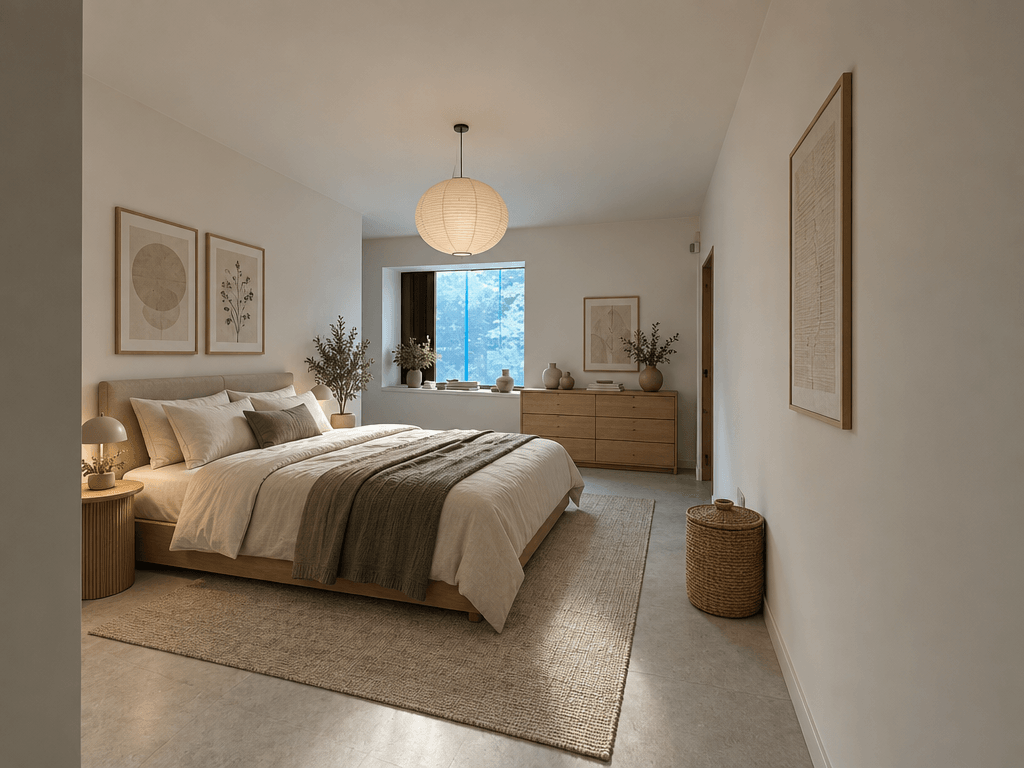 Japandi Bedroom design — interior photo by GenRoom AI