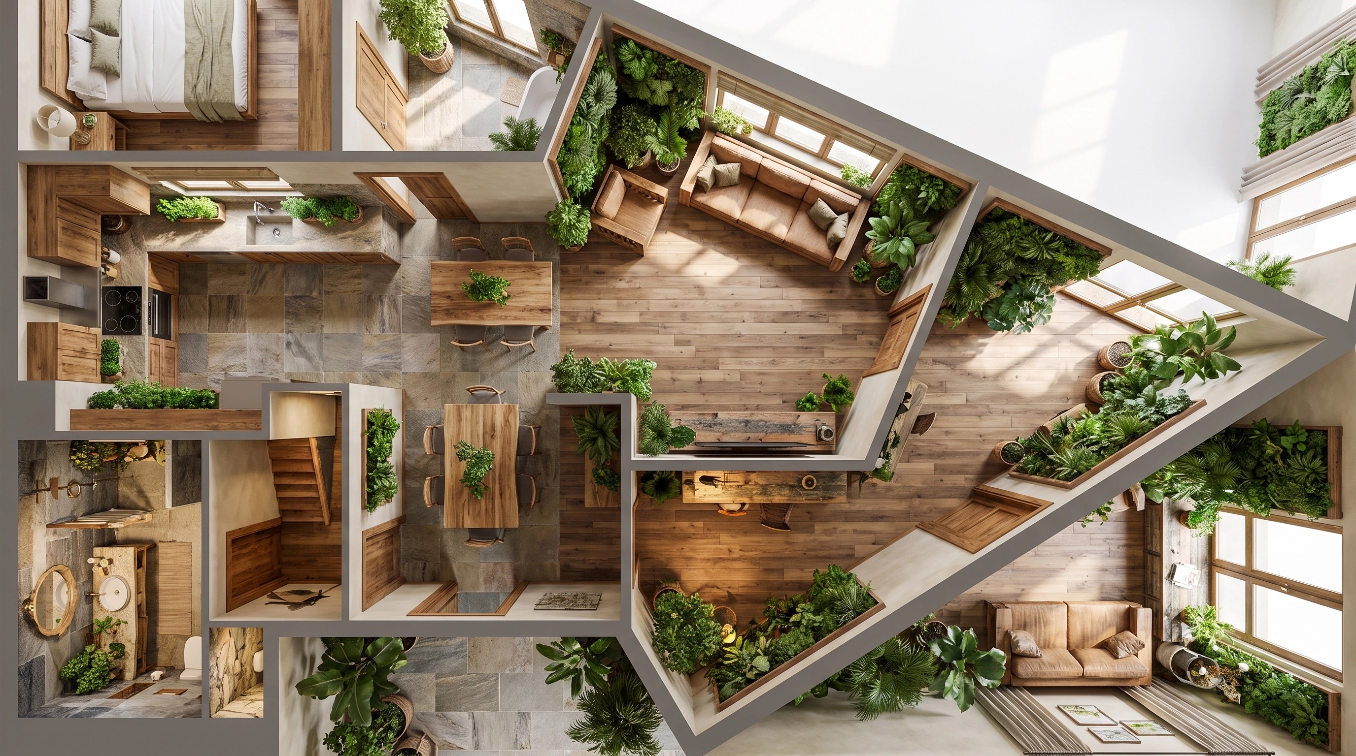 Interior design in Biophilic style — Living Room by GenRoom AI