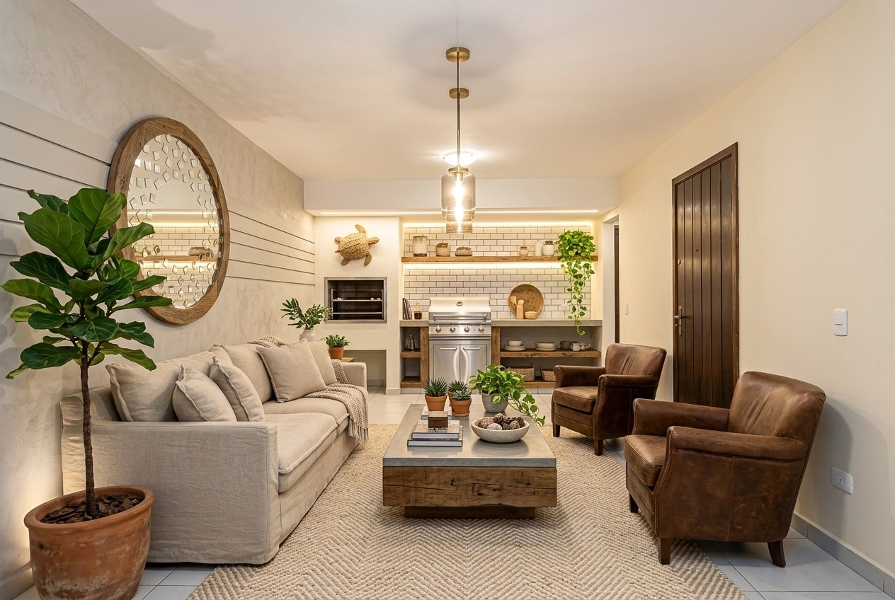 Modern Farmhouse Living Room design — interior photo by GenRoom AI