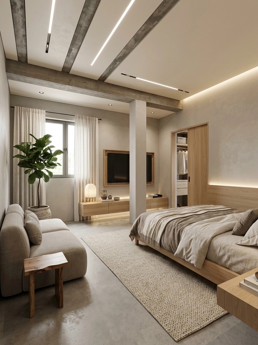 Japandi Chambre design — interior photo by GenRoom AI