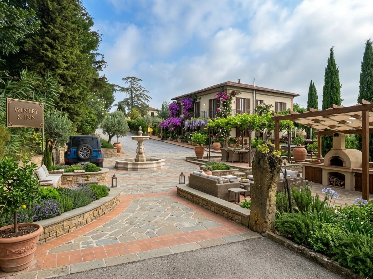 Landscape design in Mediterranean Yard style — Yard by GenRoom AI