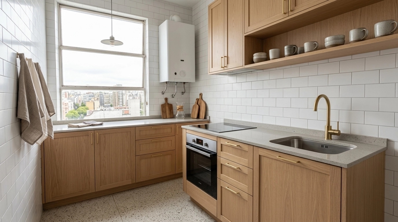 Kitchen interior in Scandinavian style — photo by GenRoom AI