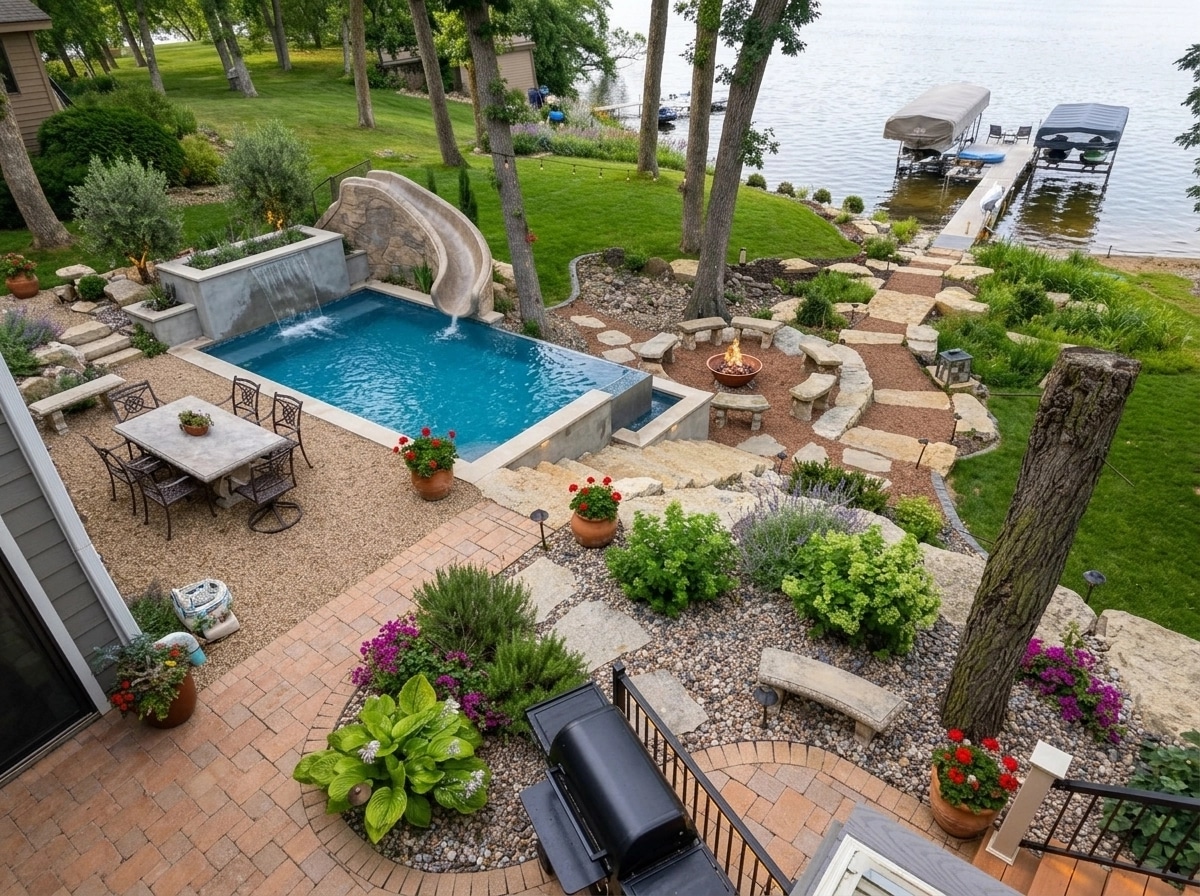 Landscape design in Mediterranean Yard style — Yard by GenRoom AI