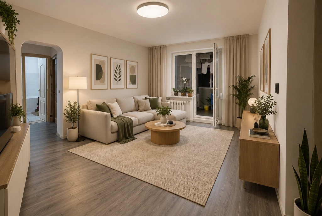 Interior design in Minimalism style — Living Room by GenRoom AI