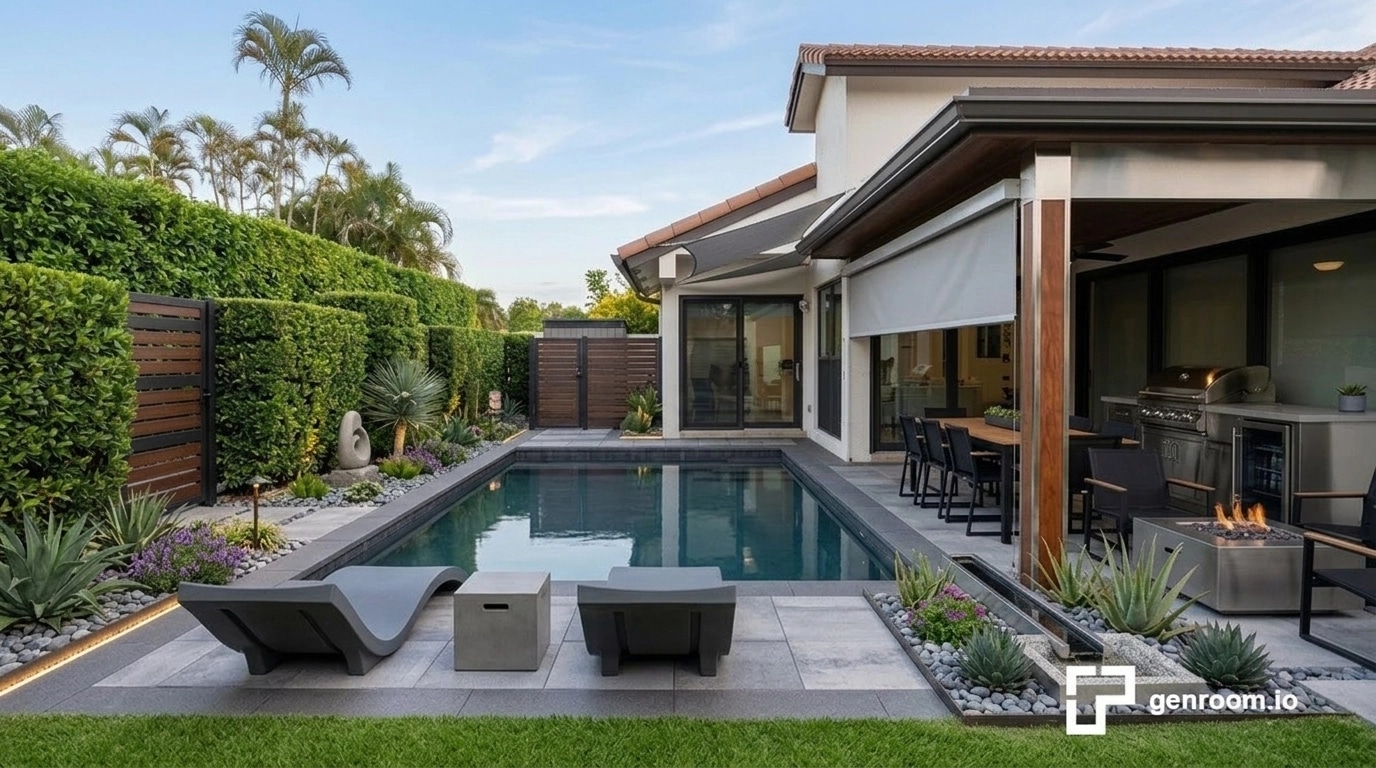 Landscape design in Minimalist Yard style — Yard by GenRoom AI