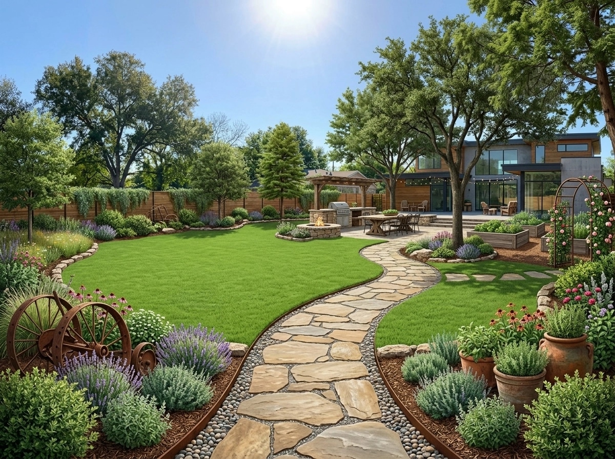 Country Rustic Garden Yard design — yard photo by GenRoom AI