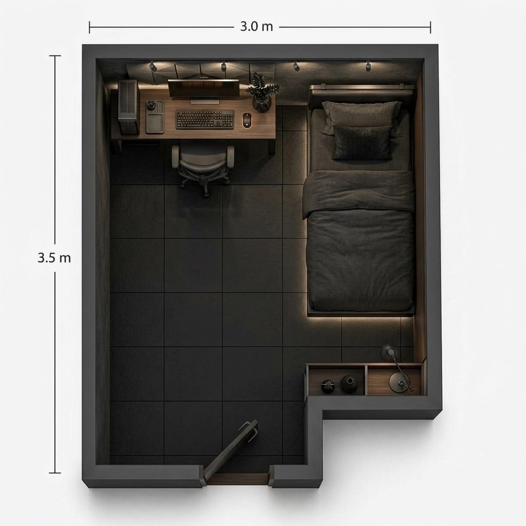 Interior design in Blacktec style — Bedroom by GenRoom AI