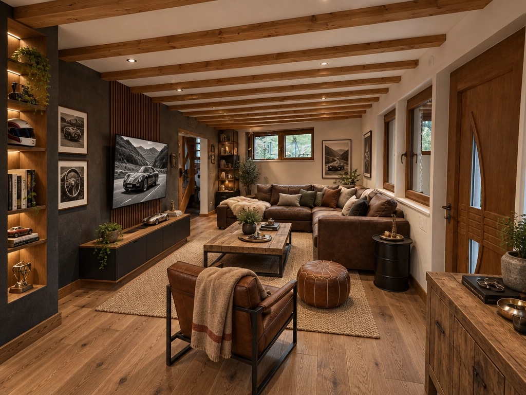 Rustic Living Room design — interior photo by GenRoom AI